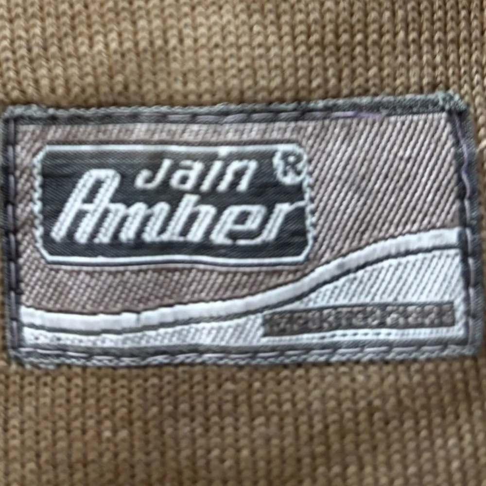Jain & Amber Unisex Beige and Brown Checkered Pattern Fringe 56 x 8 1/2 Scarf